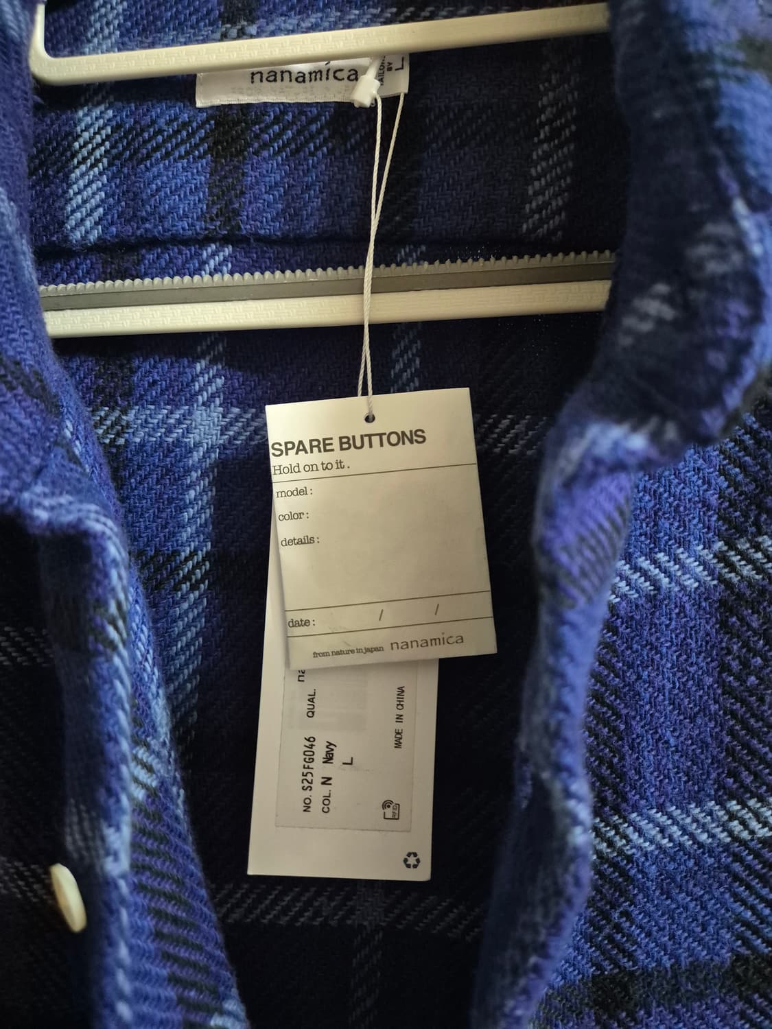 나나미카 헤비플란넬셔츠 네이비 L 상품이미지3