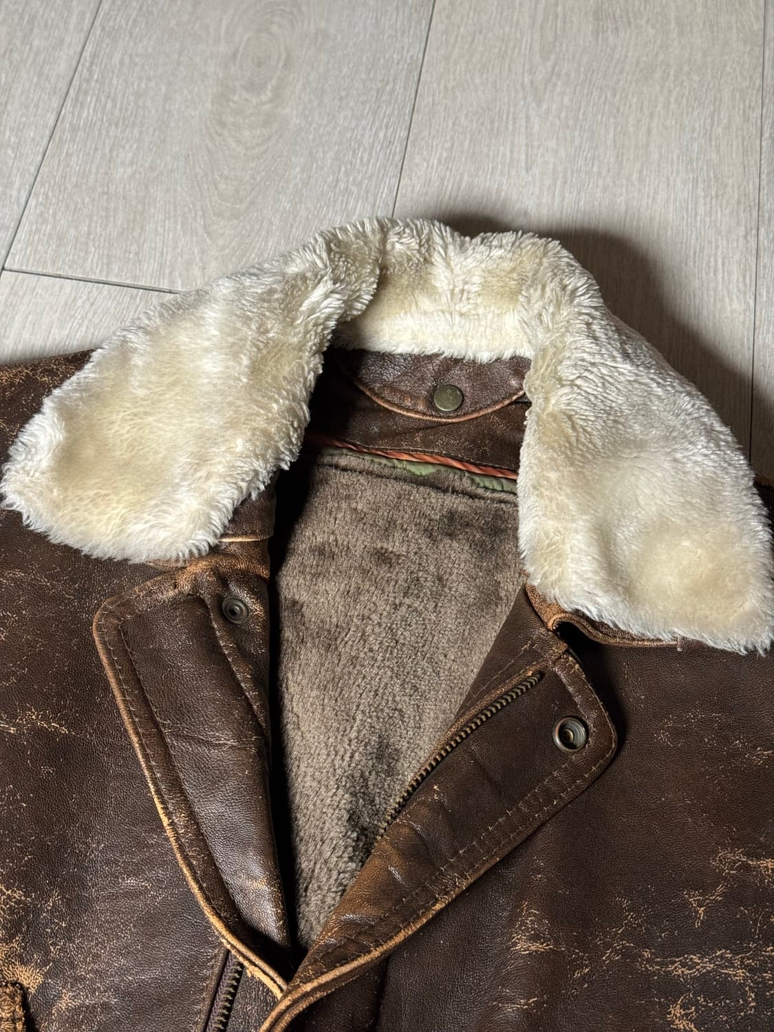 빈티지 가죽자켓(퍼 분리 가능) 상품이미지4