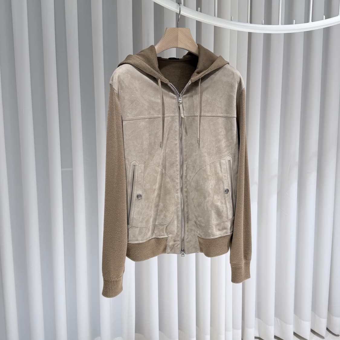 (A+/54) / 톰포드 다크샌드 스웨이드 울 니트 후드집업 상품이미지3