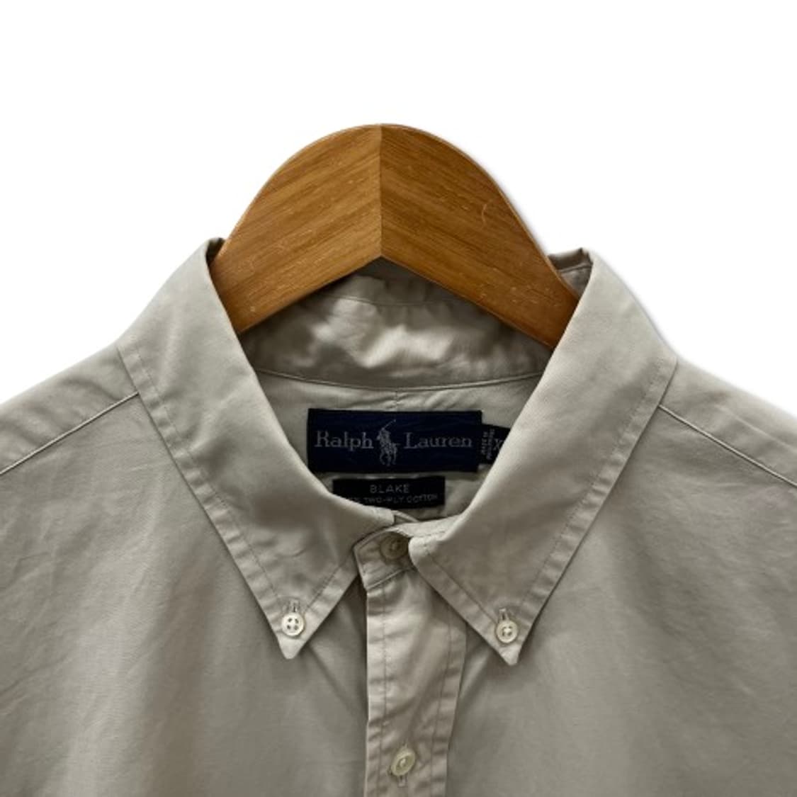 폴로 랄프로렌 로고 자수 버튼다운 베이지 셔츠 상품이미지5