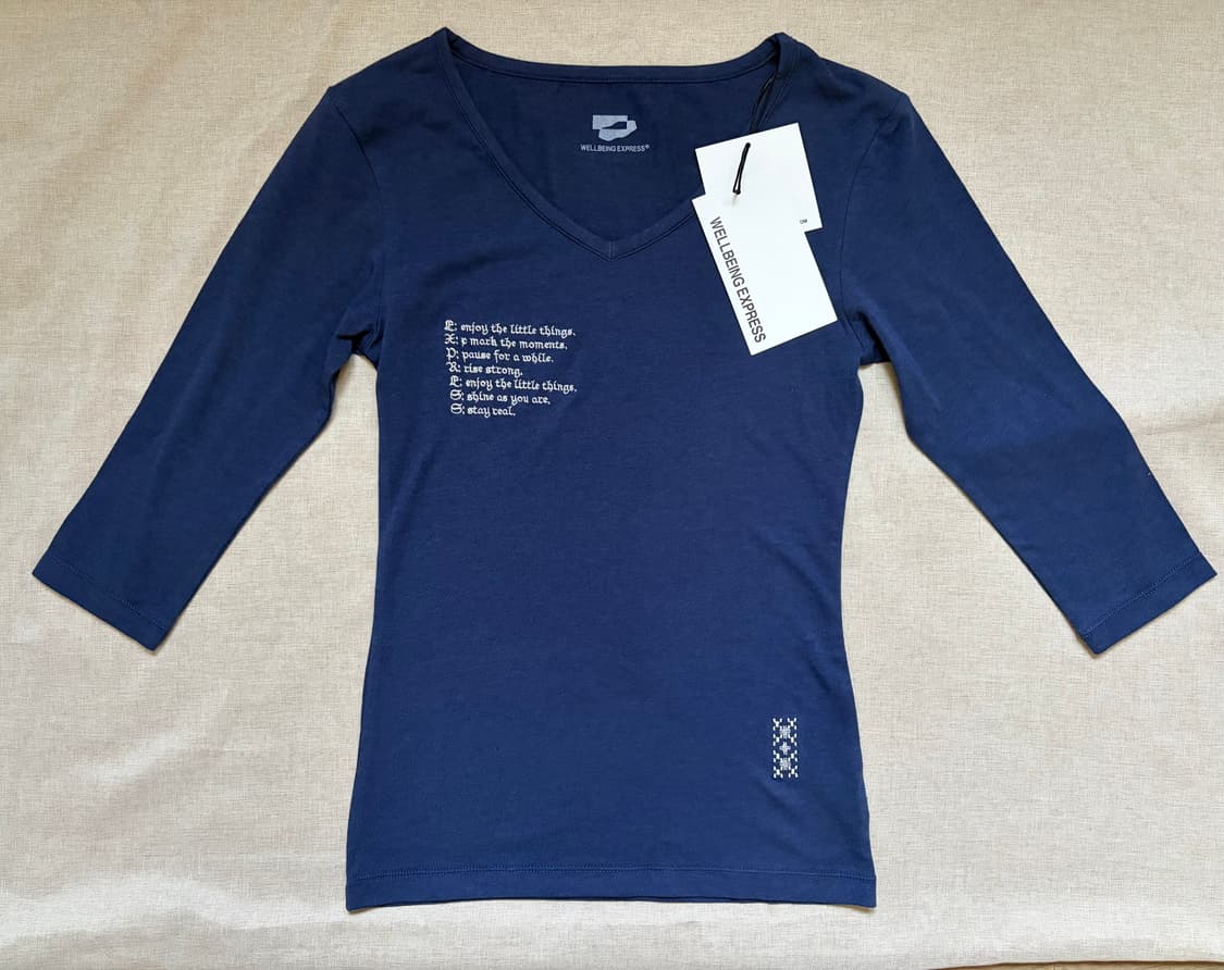 새상품) 웰빙익스프레스 V neck 3/4 Sleeve / Navy 상품이미지4