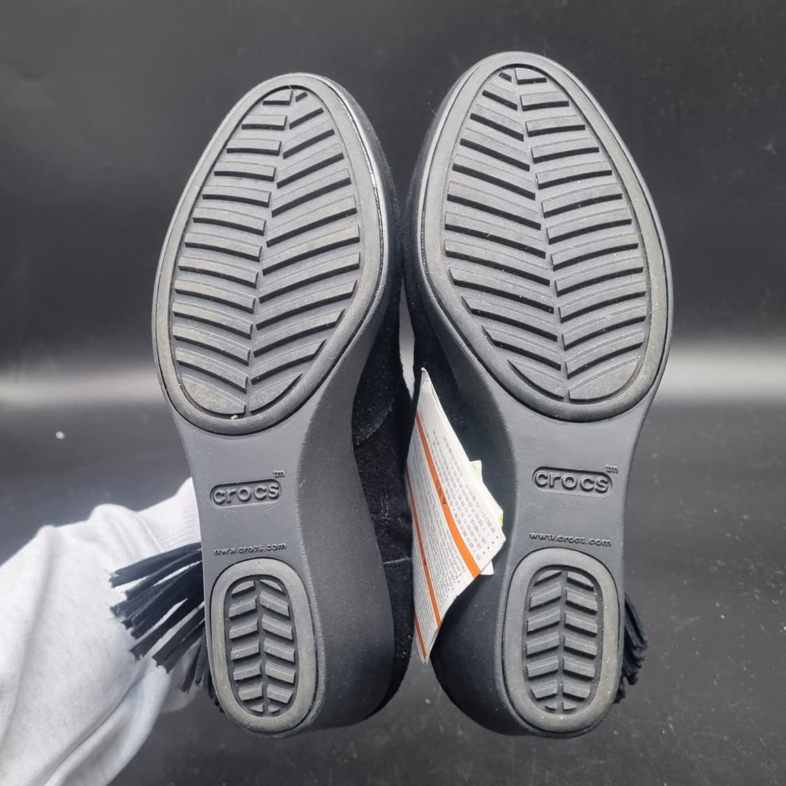 새상품 크록스 스웨이드 웨지힐 220 굽6 상품이미지3