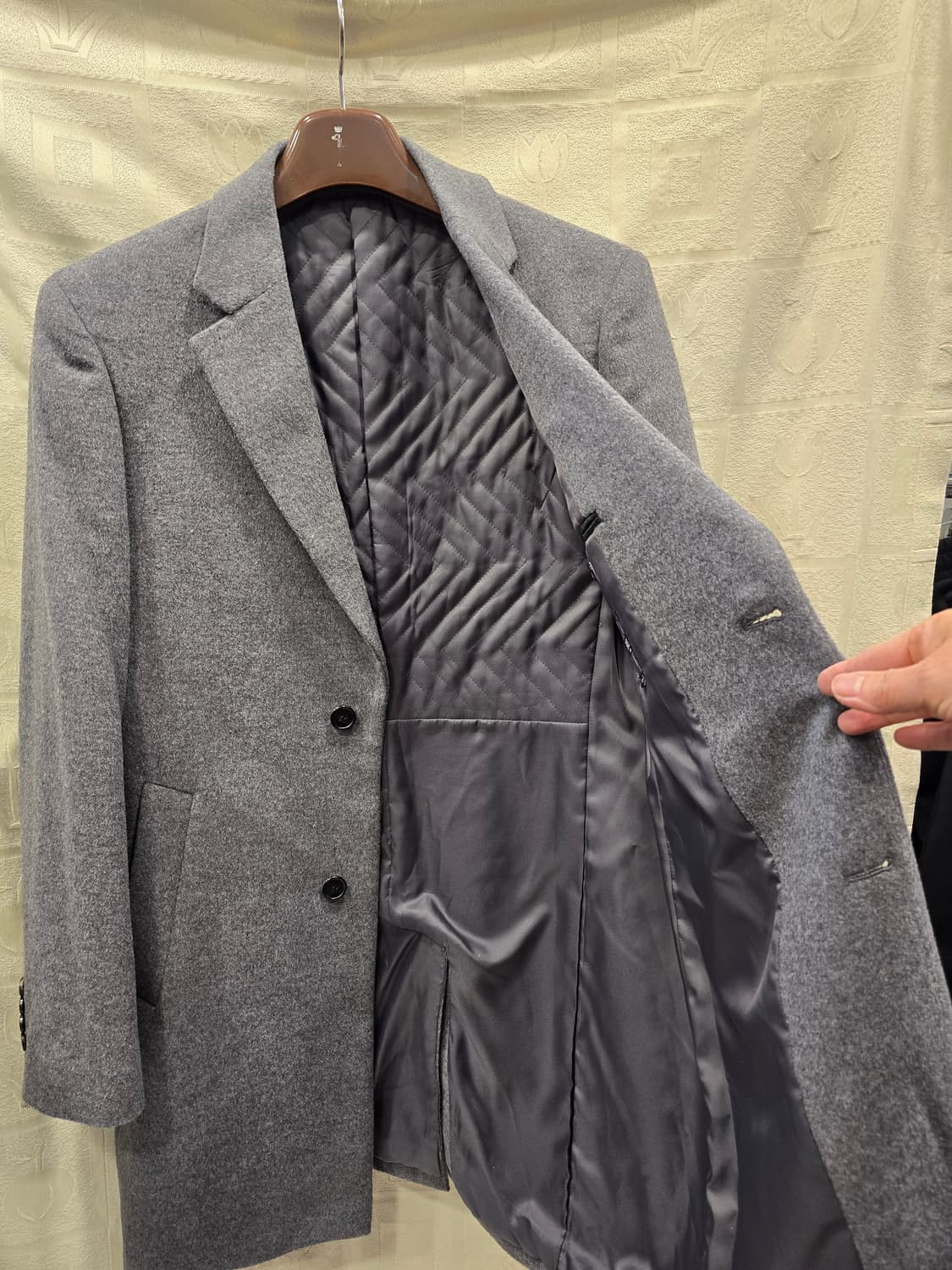 바쏘옴므 BASSO homme 남성 모+캐시미어 회색 코트 95~100 상품이미지6