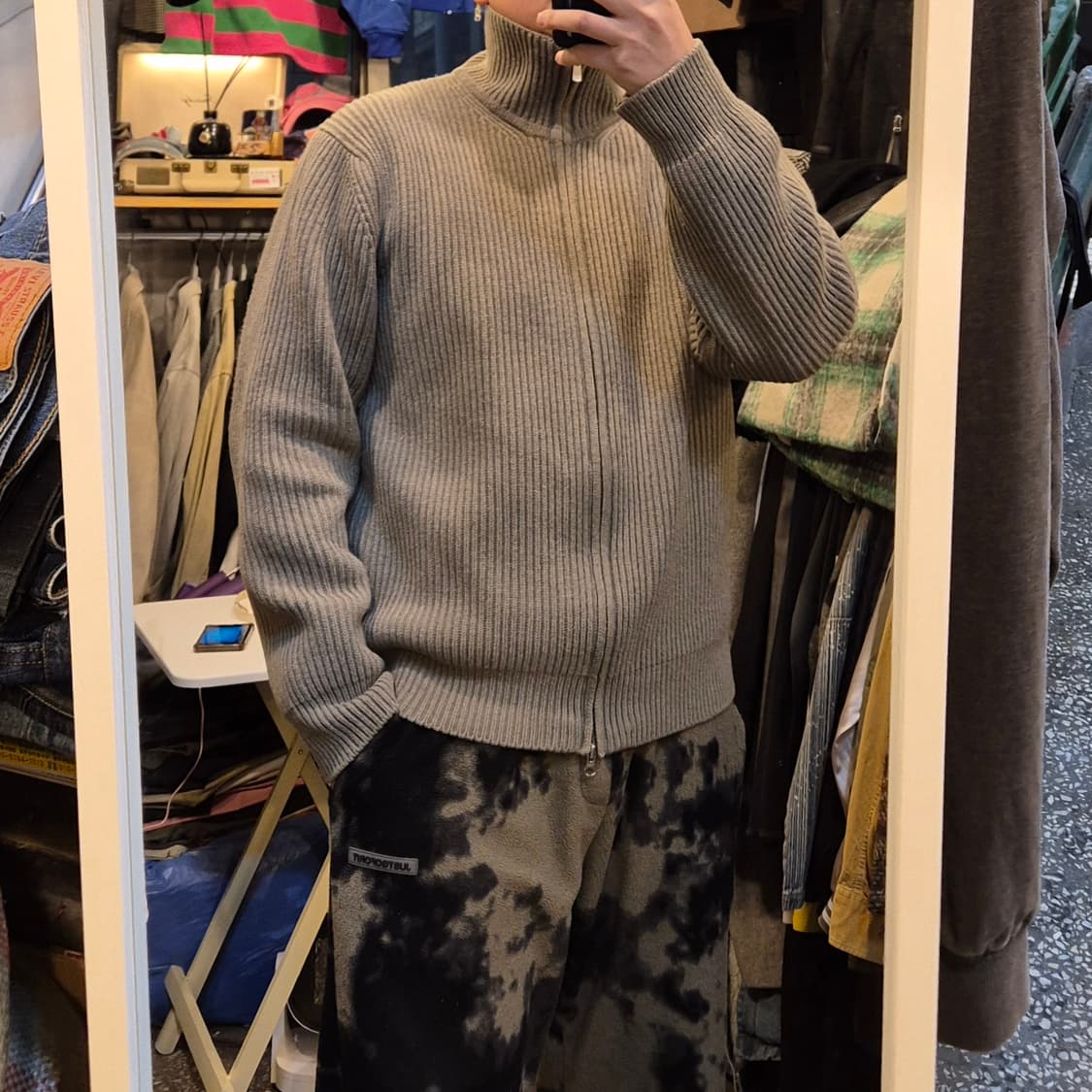 FREE(착샷잇음) 베이지 울 집업니트  상품이미지4