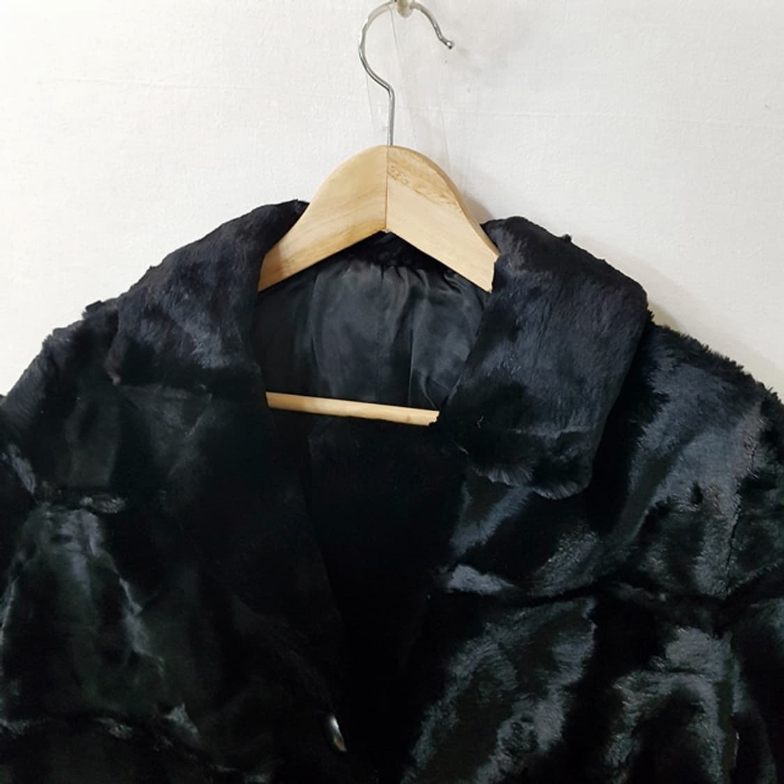 쉐어드 밍크 모피 하프 코트 블랙 상품이미지2