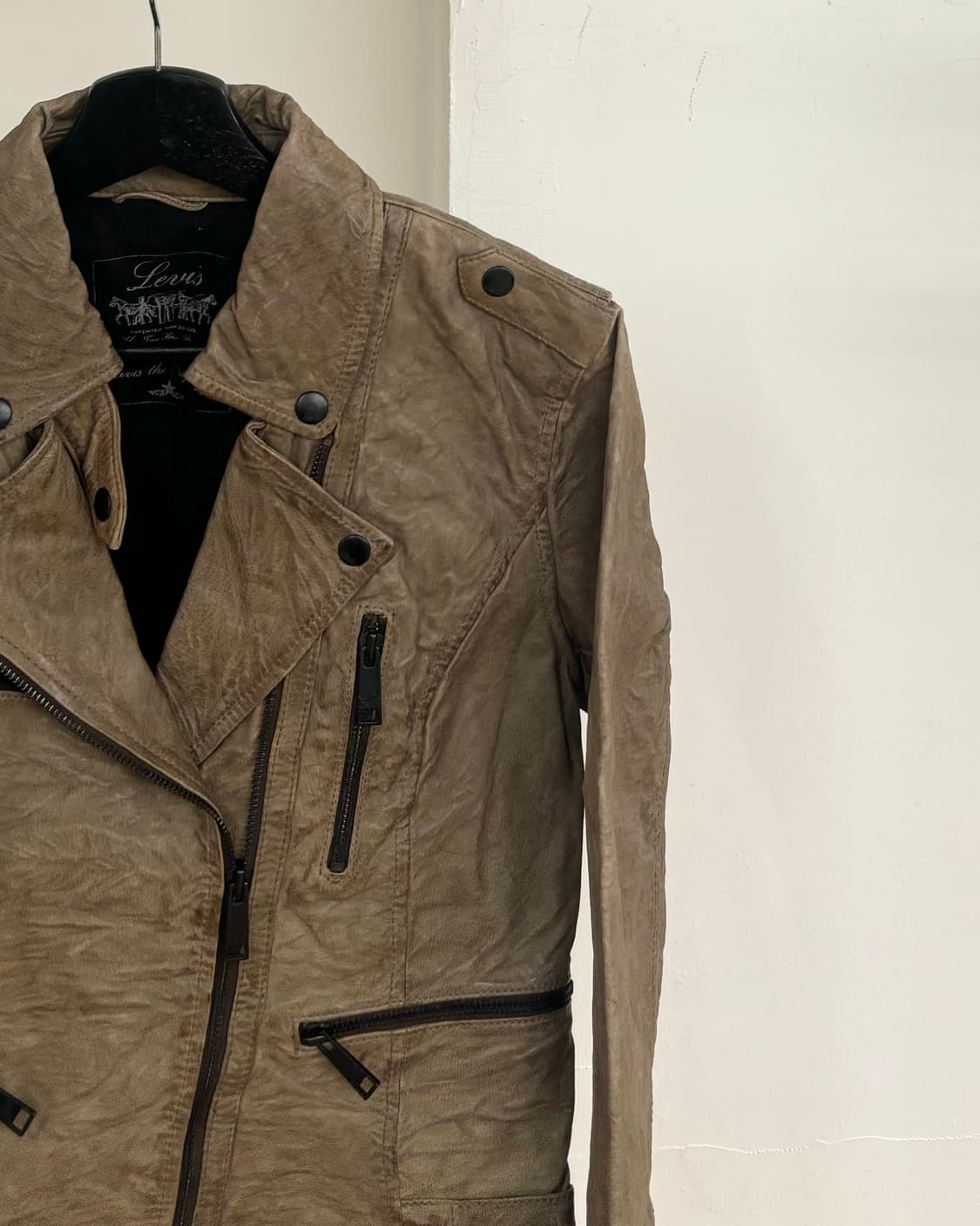 리바이스 브라운 모토 레더 자켓 상품이미지4