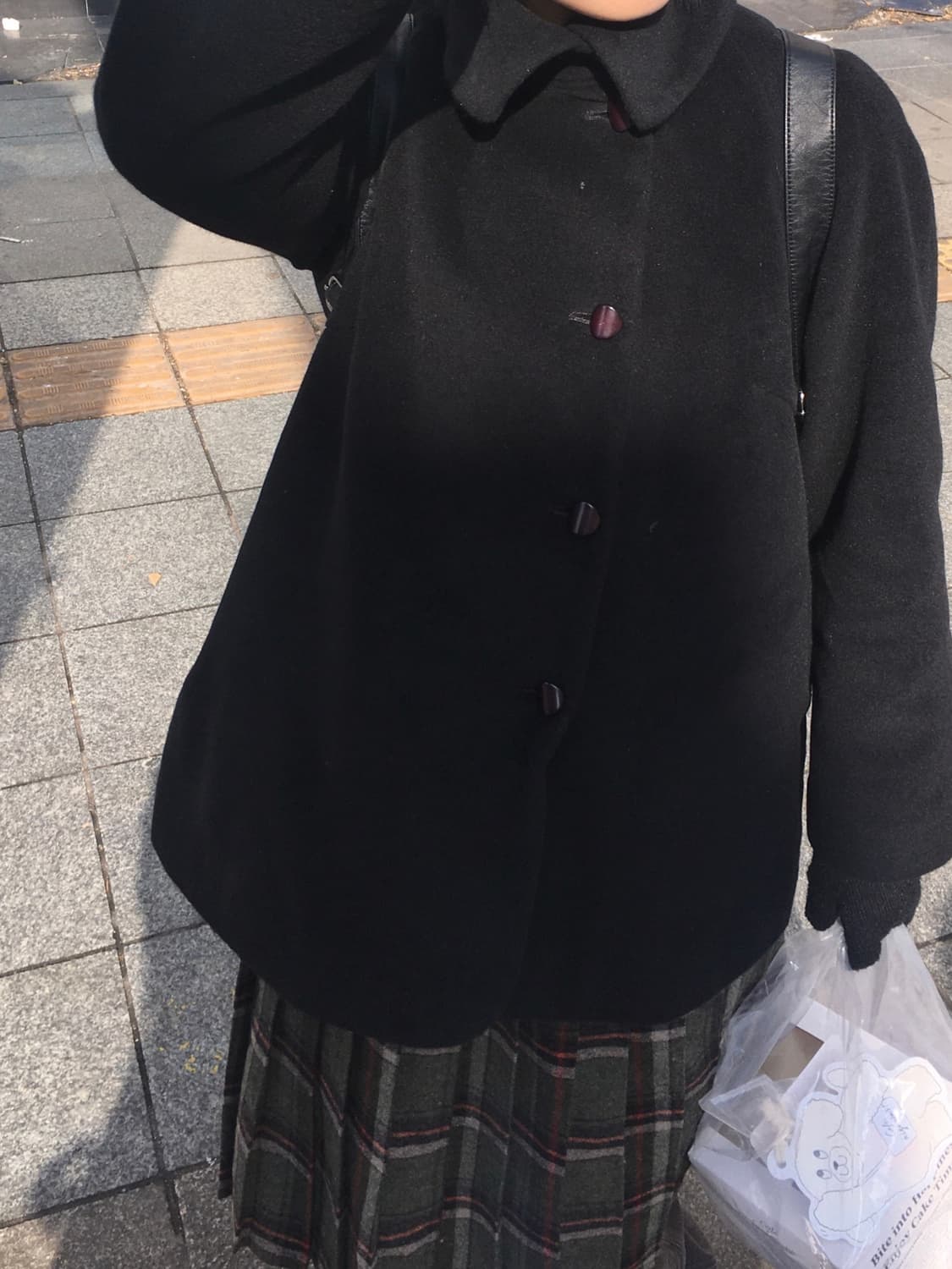 빈티지 체크 플리츠 미디 스커트 상품이미지3