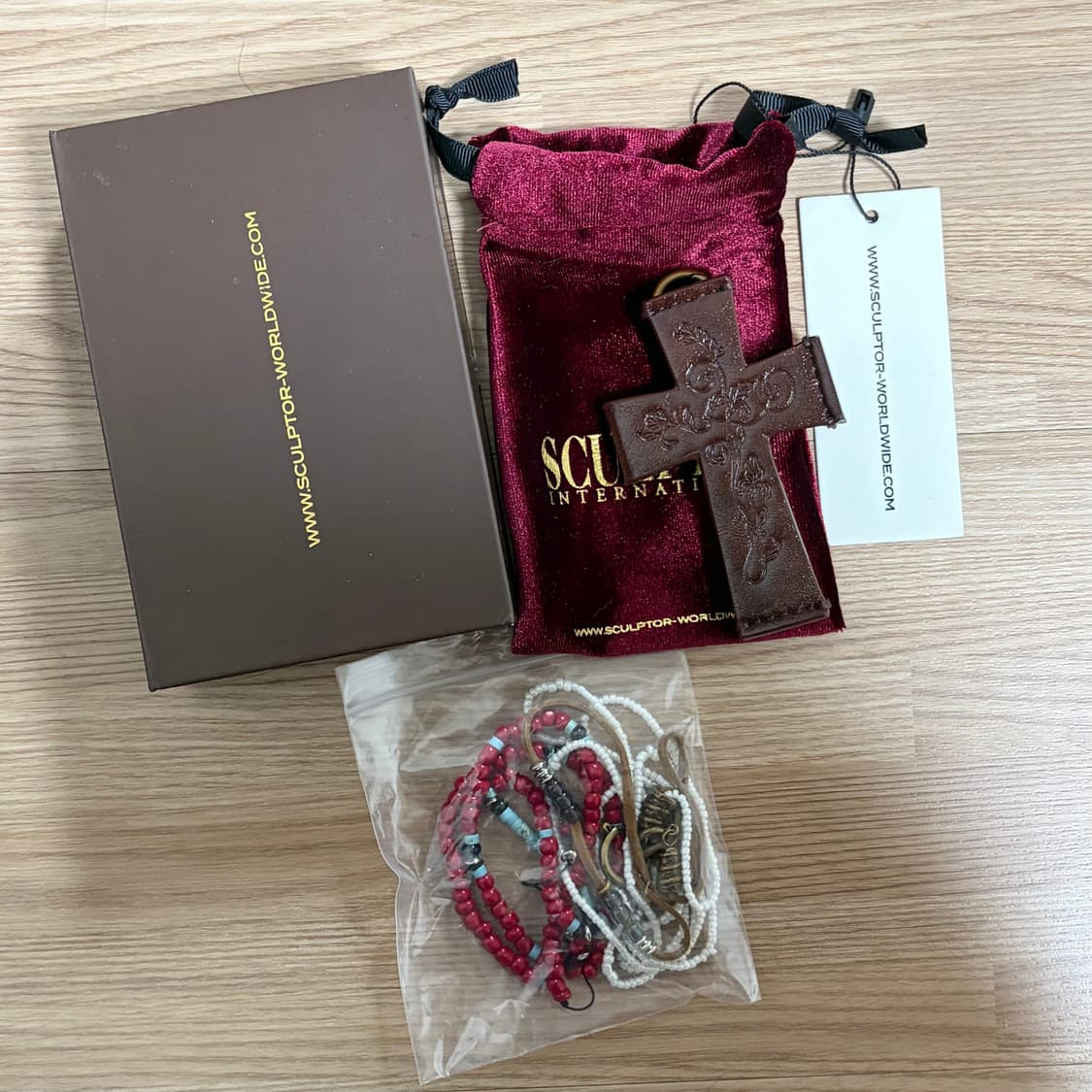 스컬프터 십자가 카드지갑 브라운 상품이미지5