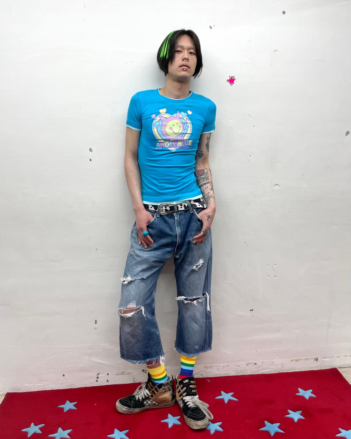 Angel Blue Cutie Devil Blue T-shirt 상품이미지5