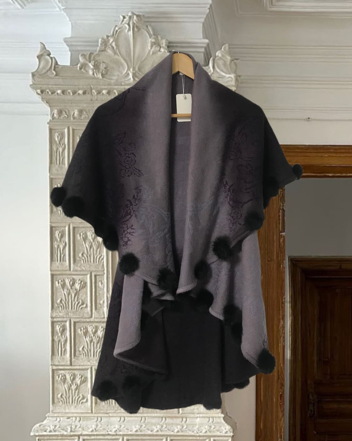 vintage pom-pom knit shawl 상품이미지5