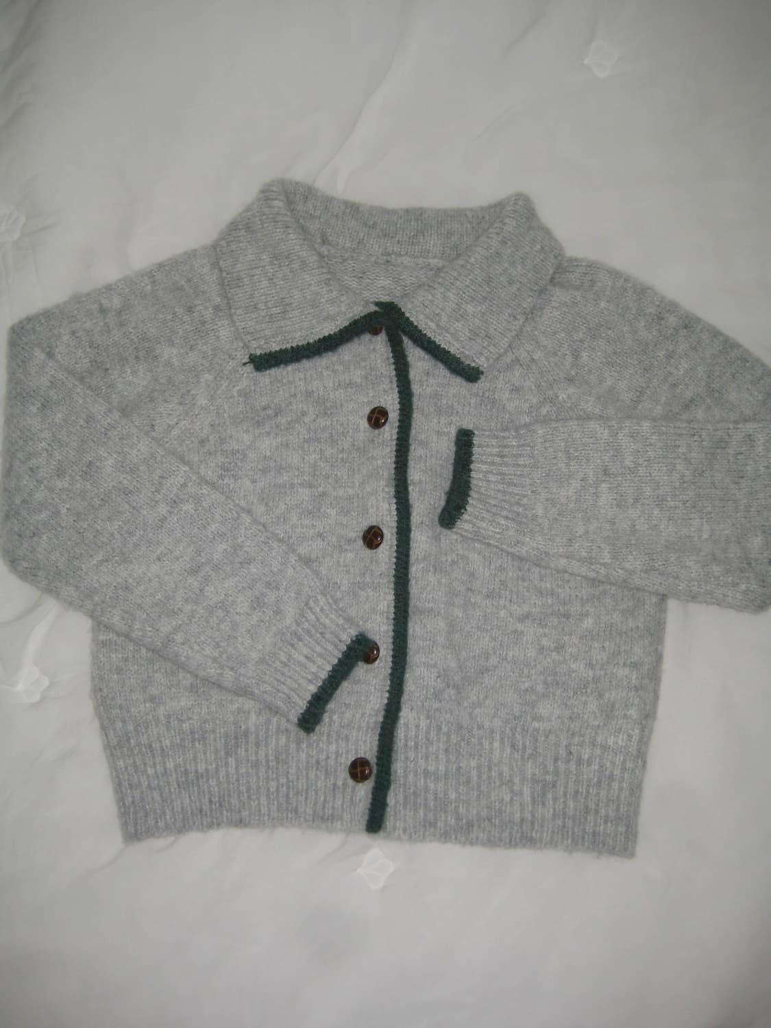 새상품) 모디무드 카라 배색 빈티지 거북이 가디건 상품이미지2