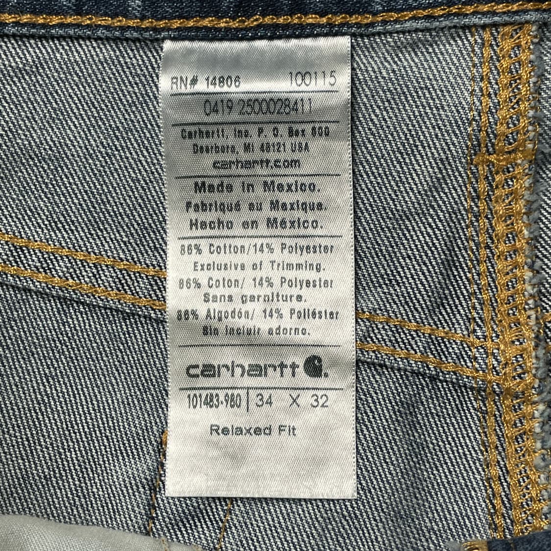 CARHARTT 칼하트 빈티지 릴렉스드핏 데님 워크 팬츠 A00876 상품이미지9