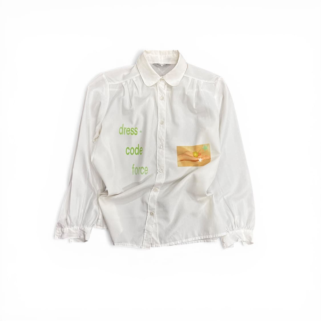 Round Collar Dot Printing Shirt 상품이미지1