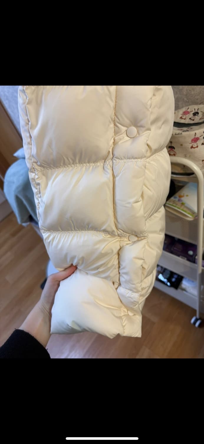 폭스퍼 벨트 롱패딩 덕다운100% 아이보리프리 판매 상품이미지6