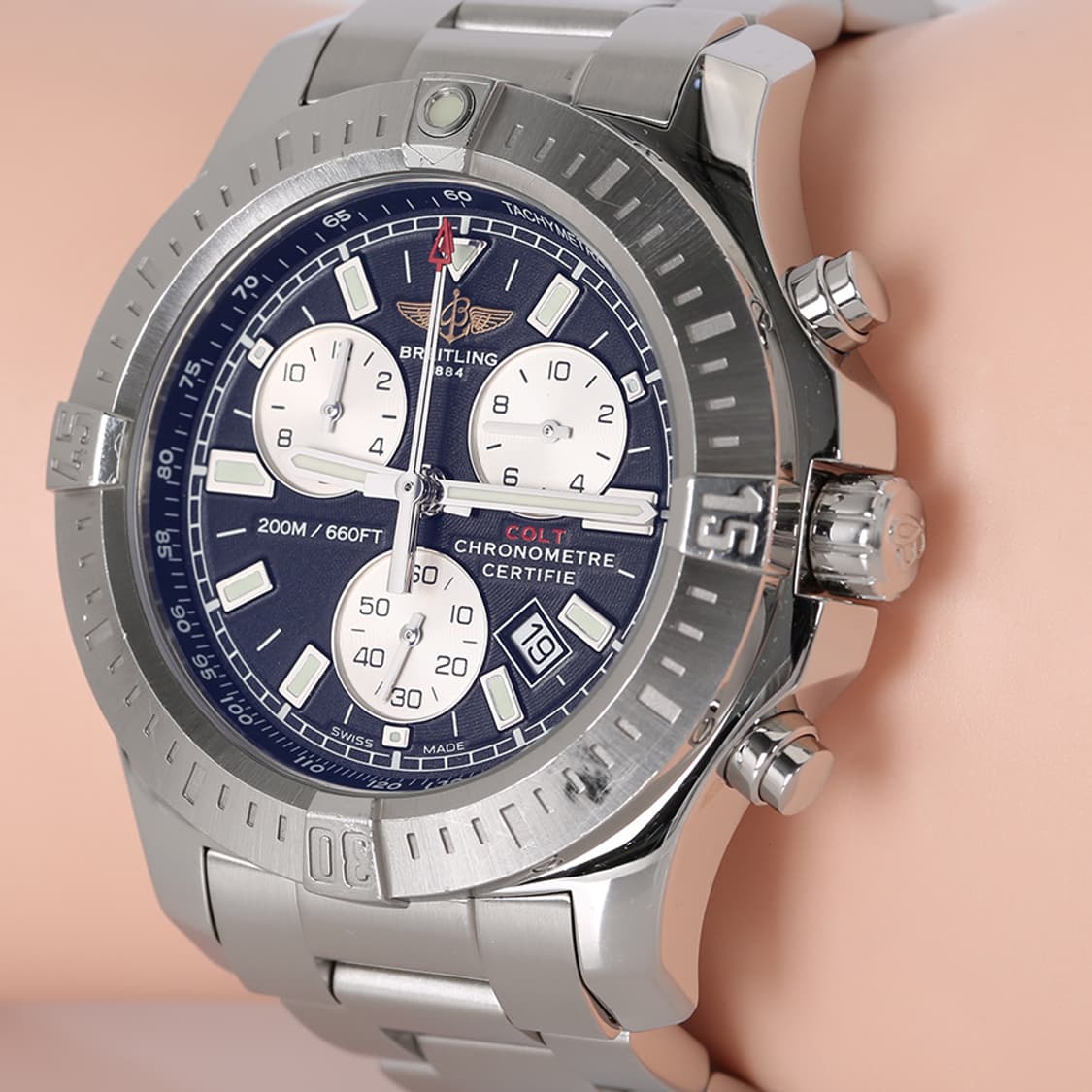 브라이틀링 콜트 크로노그래프 워치 스틸시계 44mm A73388 보증서 상품이미지10