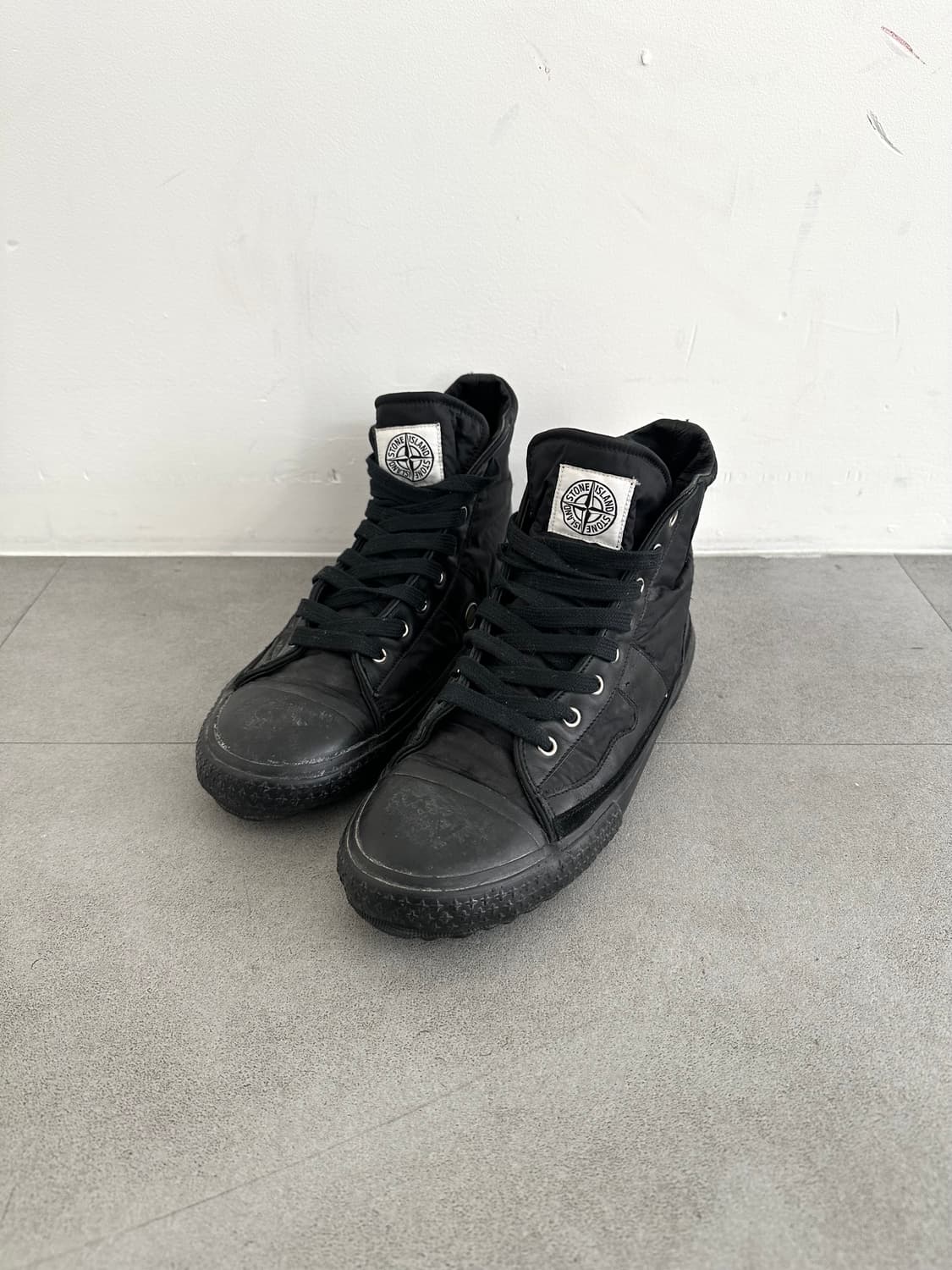 스톤 아일랜드 나일론 레더 유틸리티 하이탑 상품이미지2