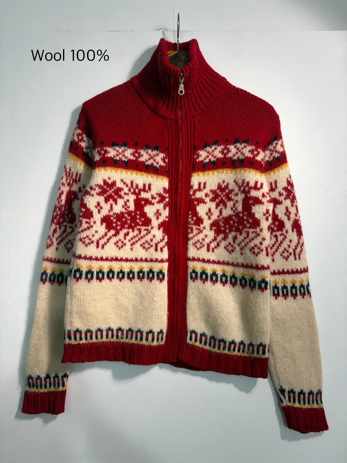 Wool 100% 노르딕 니트 집업 s 울 100%  상품이미지4