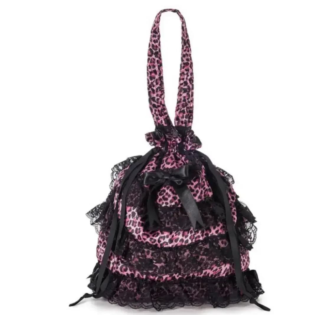 베메클 레오파드 리본백 핑크 상품이미지1