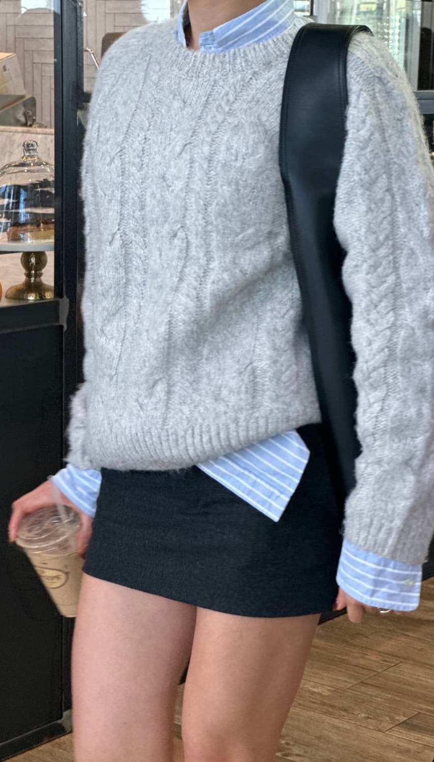 글로니(glowny) G WOOL MINI SKIRT 울 미니 스커트 상품이미지2