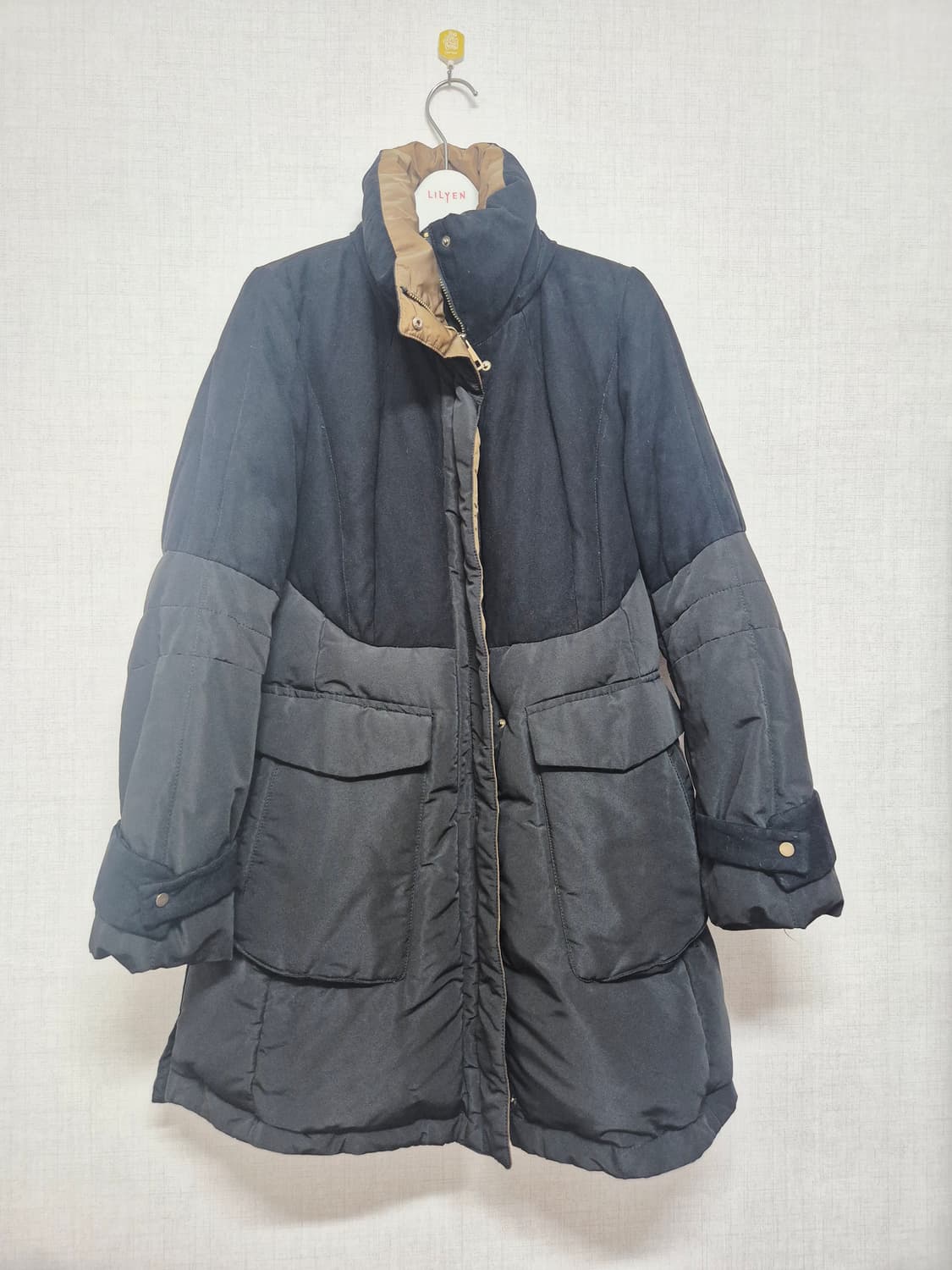 블랙 여성 롱 패딩 코트 상품이미지1