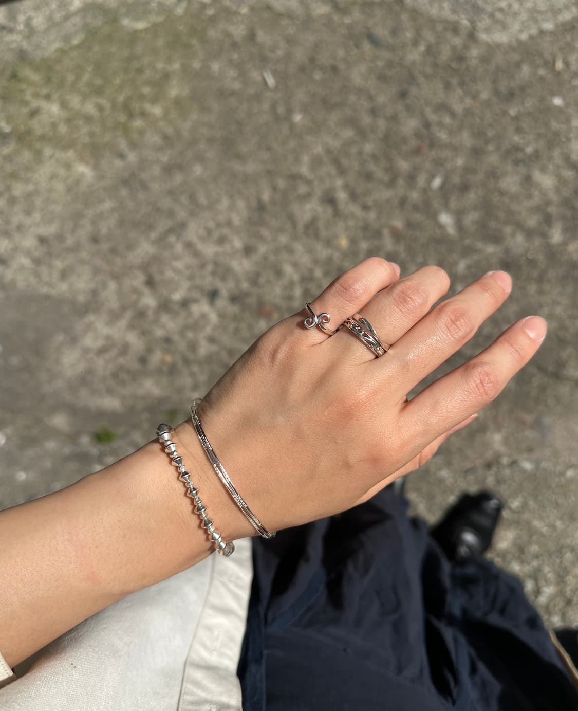 Simple Dot 925Silver Bangle Bracelet 상품이미지7