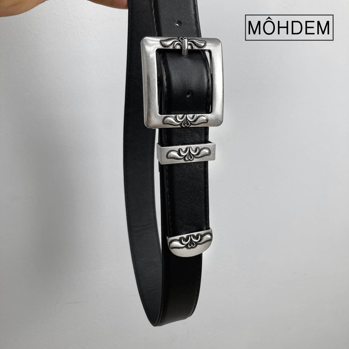 [Unisex] 크롬 스퀘어 웨스턴 가죽 벨트 상품이미지10