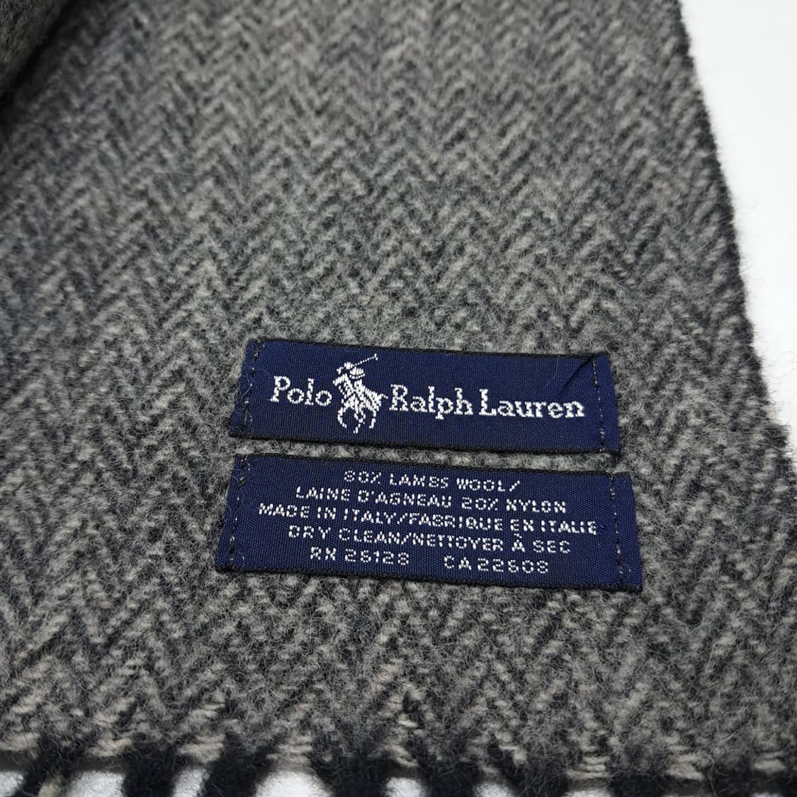 MX485 폴로 90s 이태리판 램스울 양면 네이비 머플러 목도리 상품이미지4