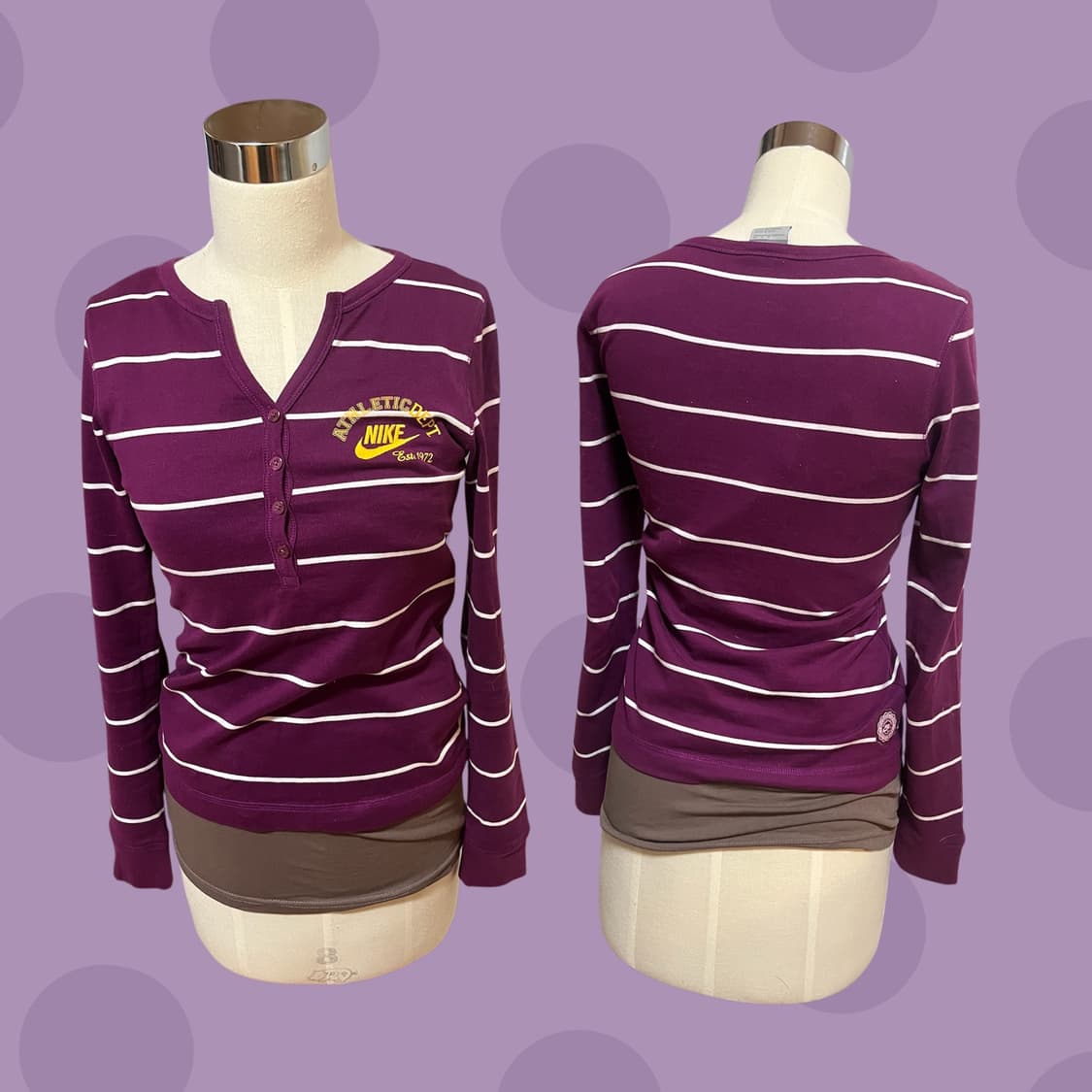 빈티지 나이키 포도맛 딱붙핏 헨리넥 티셔츠 상품이미지2