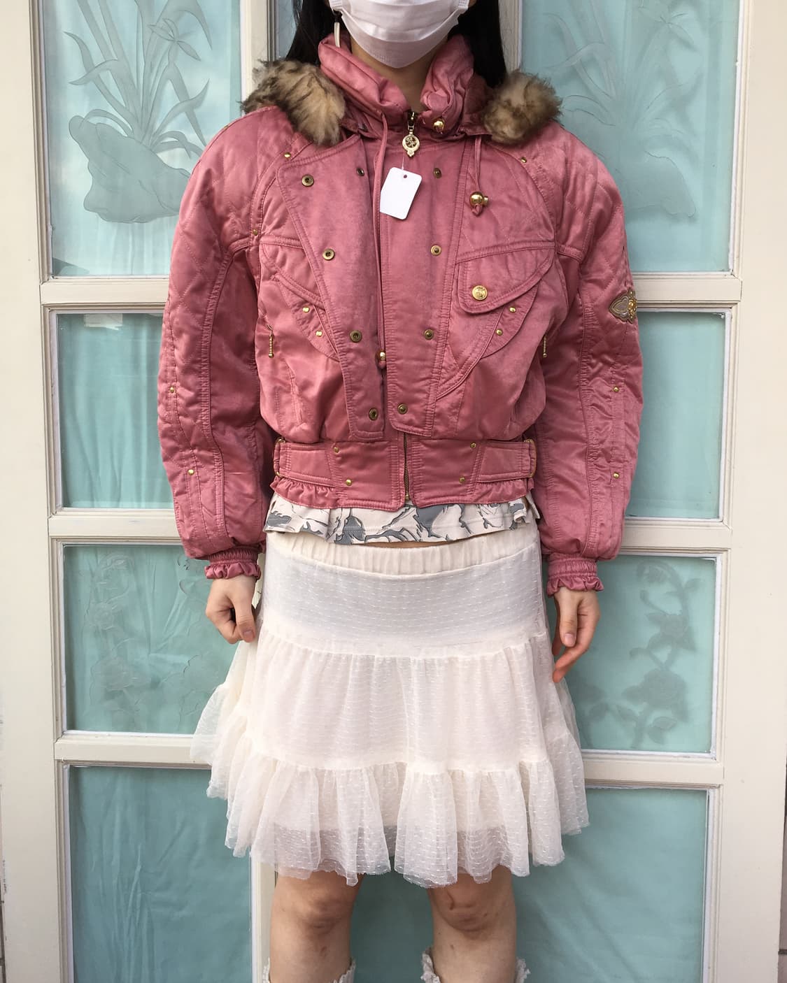 Fake fur hood high neck jacket 상품이미지6