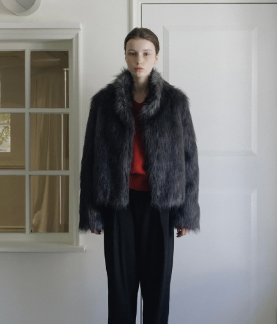 스튜디오테이블퍼자켓 카키그레이 상품이미지1