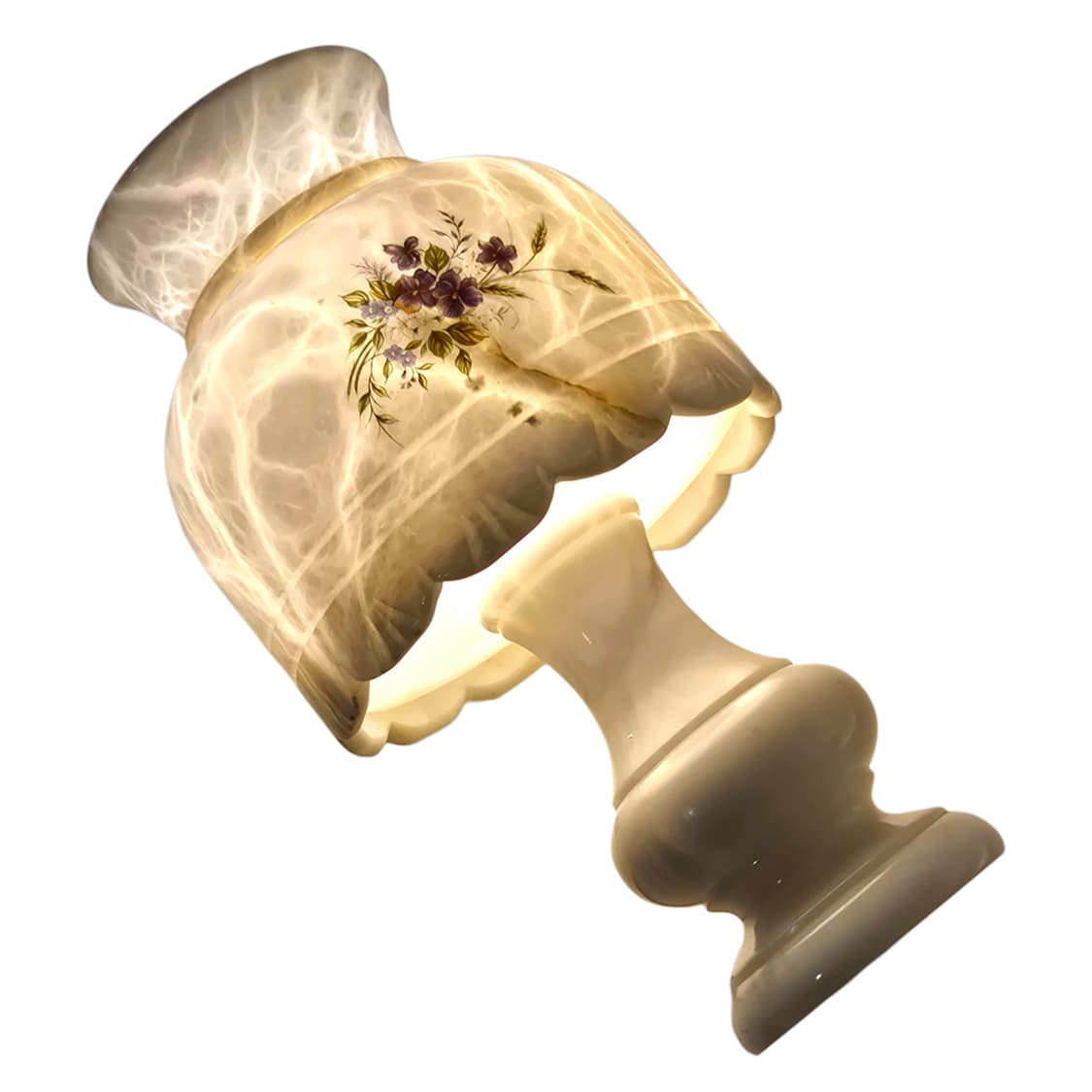 70s 스페인 알라바스타 플로랄 레이스 스탠드 램프 상품이미지2