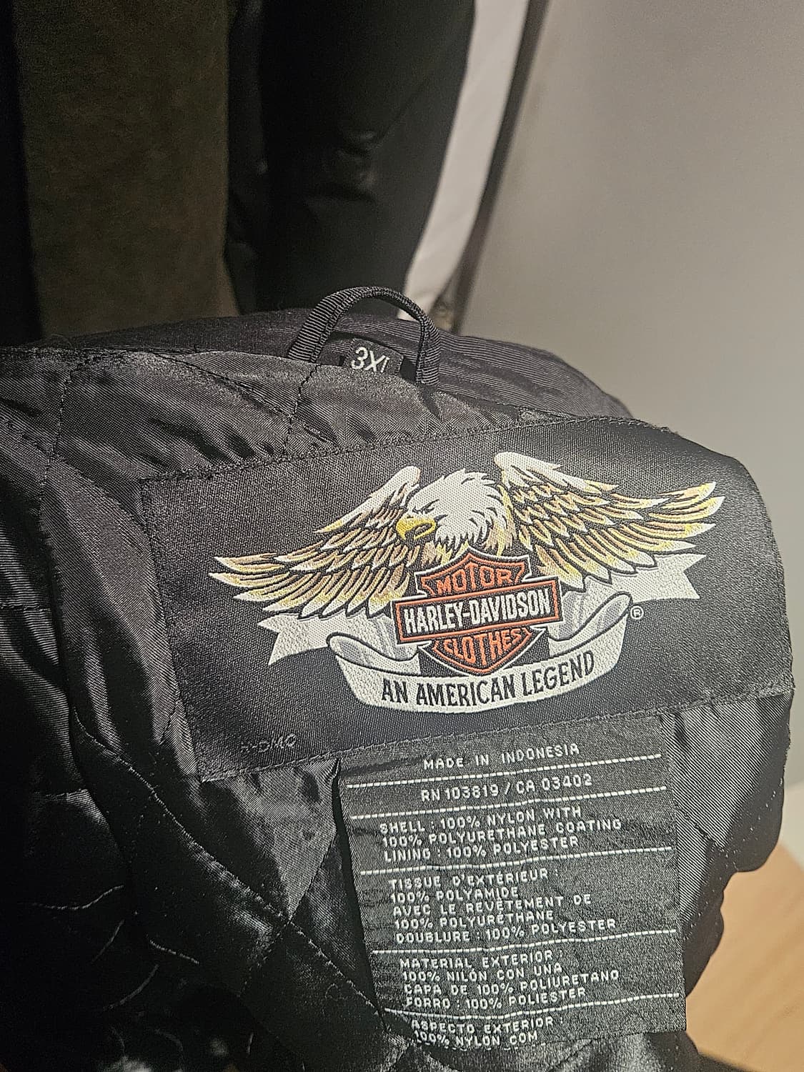 할리데이비슨 암포인트 자수 레터링 바이커자켓 3XL 상품이미지6