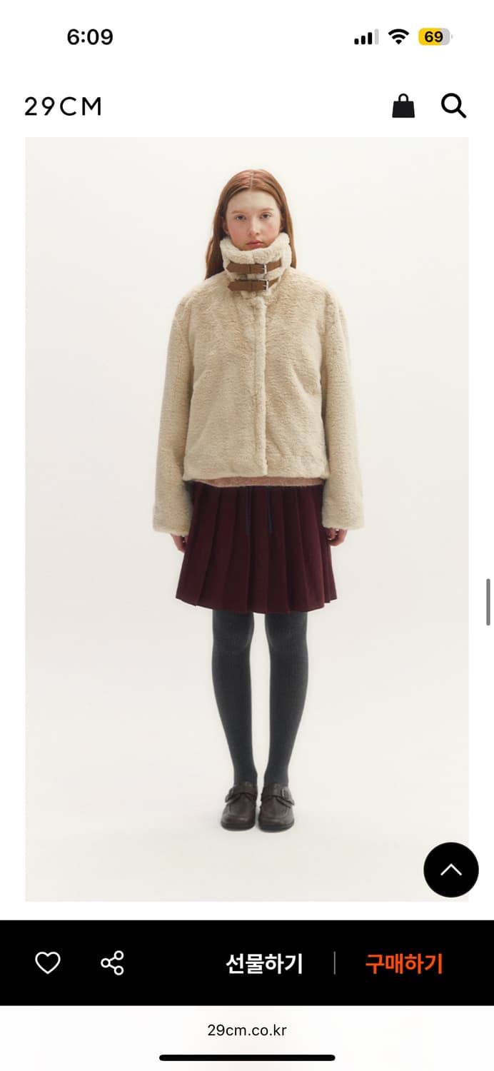 새상품/ 마리끌레르 페이크 퍼 숏 카라 자켓 베이지 상품이미지3