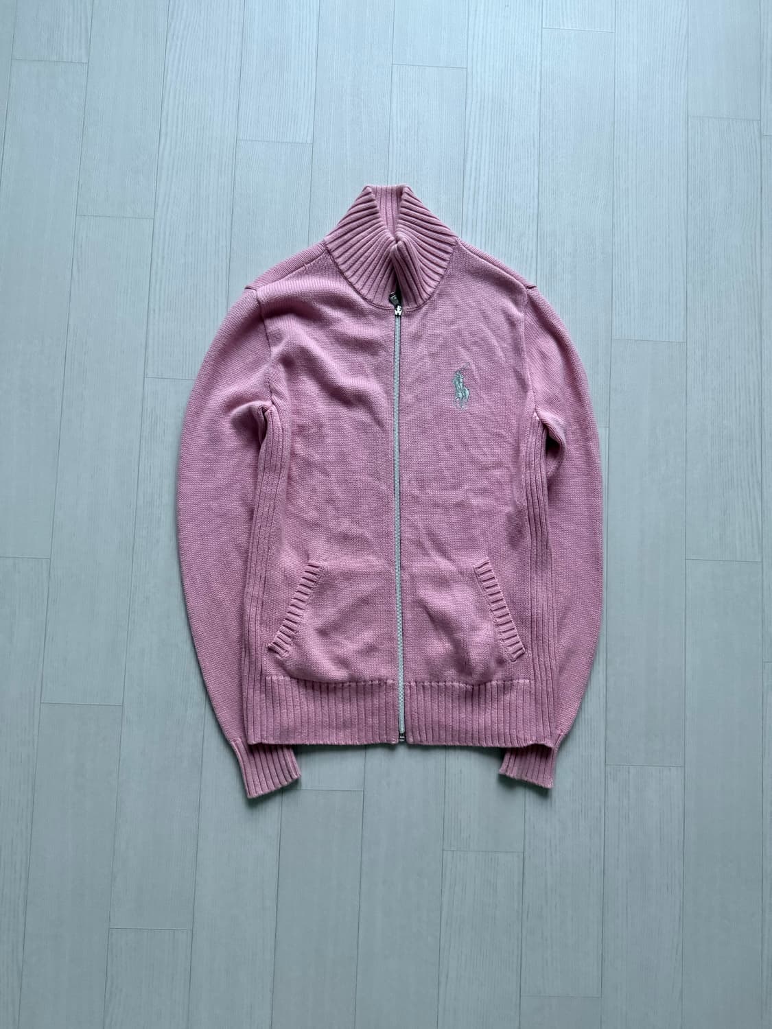 폴로 랄프로렌 빅포니 로고 핑크 니트 집업 상품이미지5