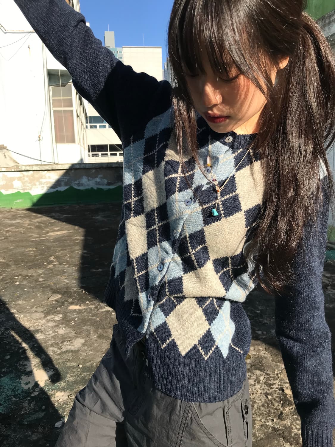 베이비블루 아가일 가디건 상품이미지4