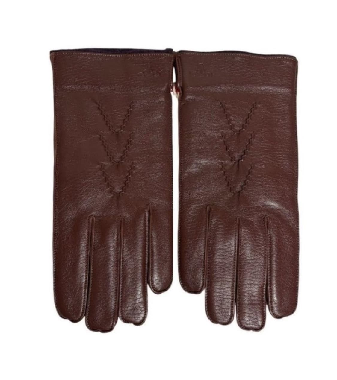 비비안웨스트우드 남성용 V 스티치 가죽 장갑 브라운 (새상품) 상품이미지2
