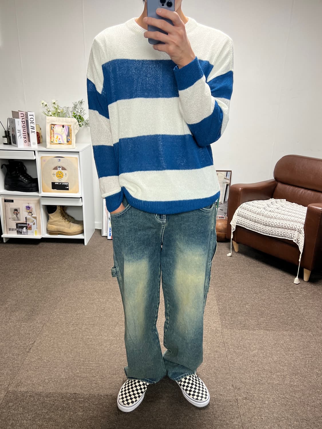 Answer 앤써 카펜터 데님팬츠 블루 M  상품이미지7