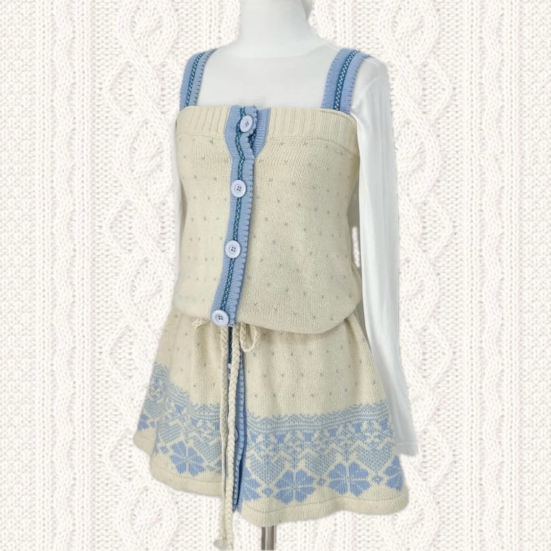 일브 눈꽃 노르딕 니트 원피스 상품이미지1