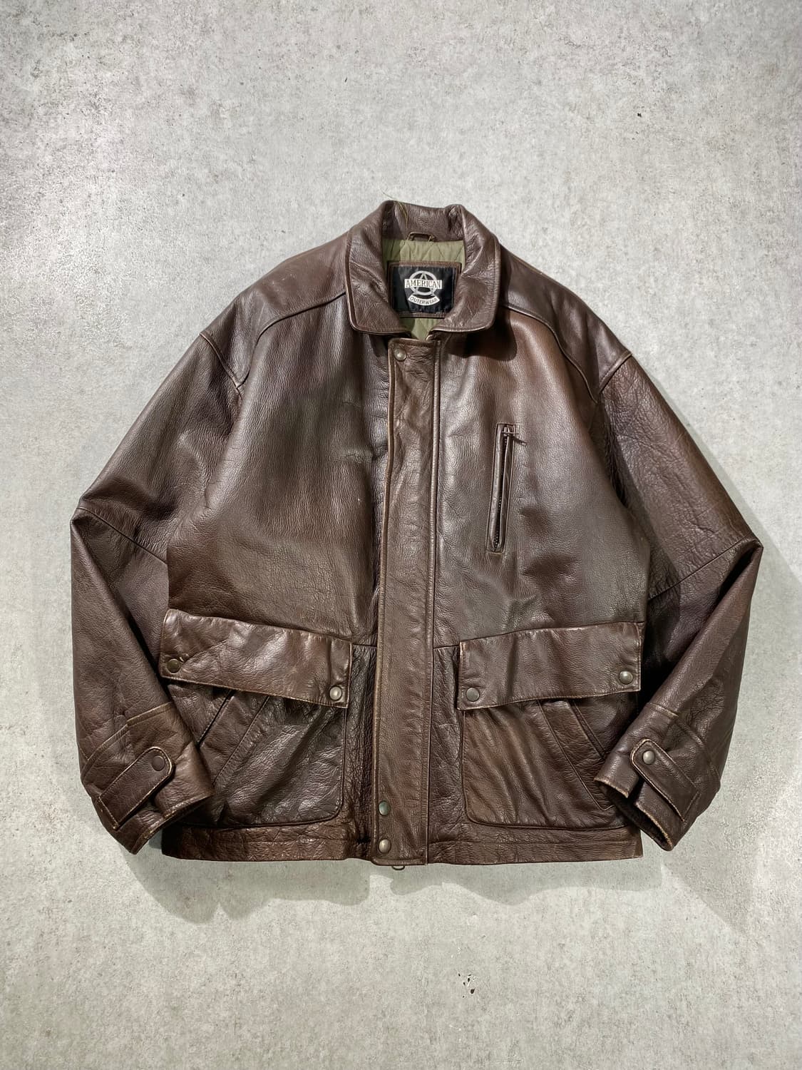 [L-XL] AMERICAN OUTWEAR 브라운 리얼레더 자켓 상품이미지1