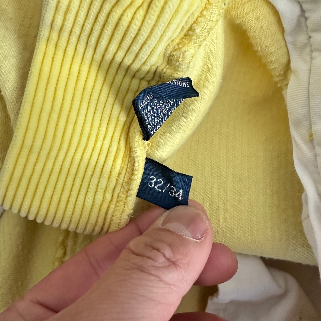 90s 폴로 헤비 코튼 코듀로이 옐로우 팬츠 32/34 상품이미지5