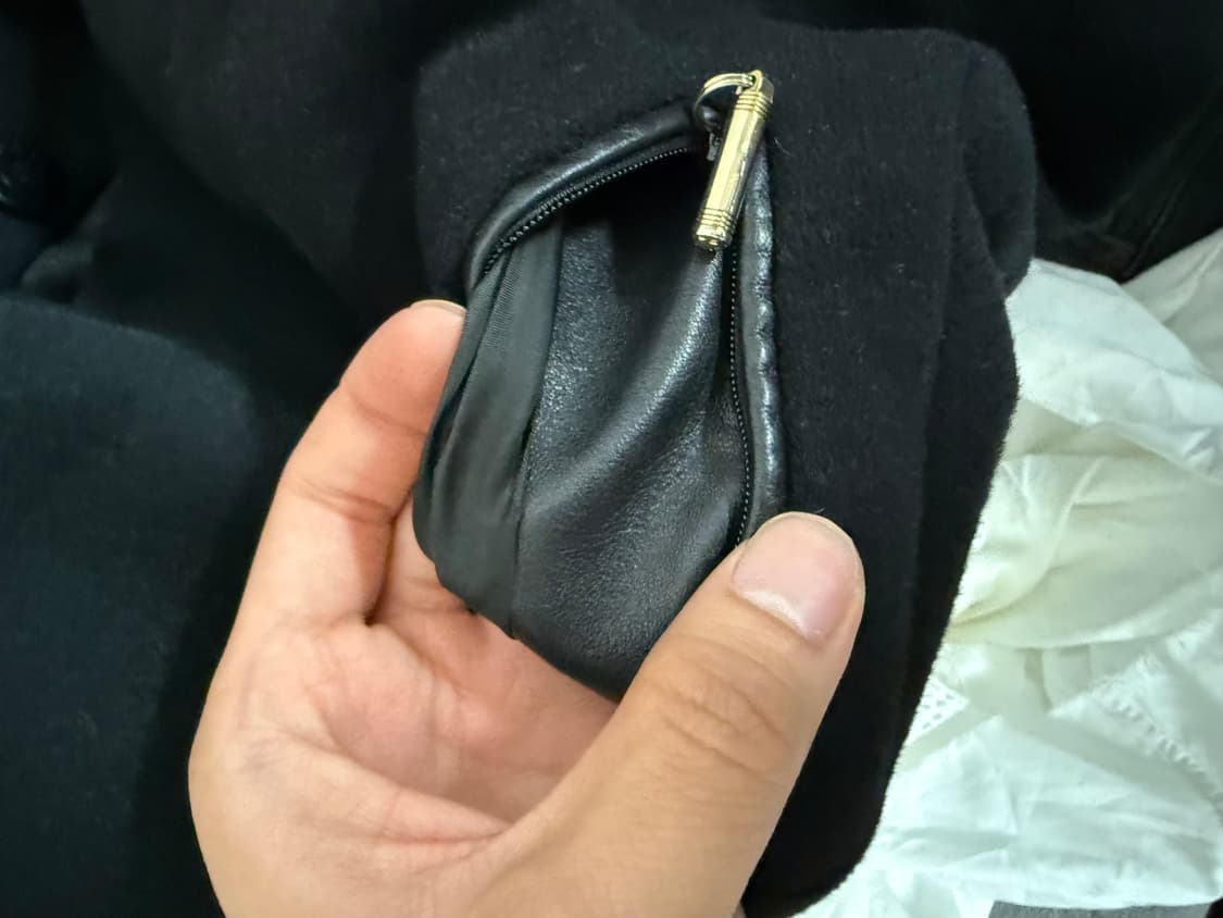 베르사체 10aw 레더트리밍 캐시미어 코트 아카이브 상품이미지5