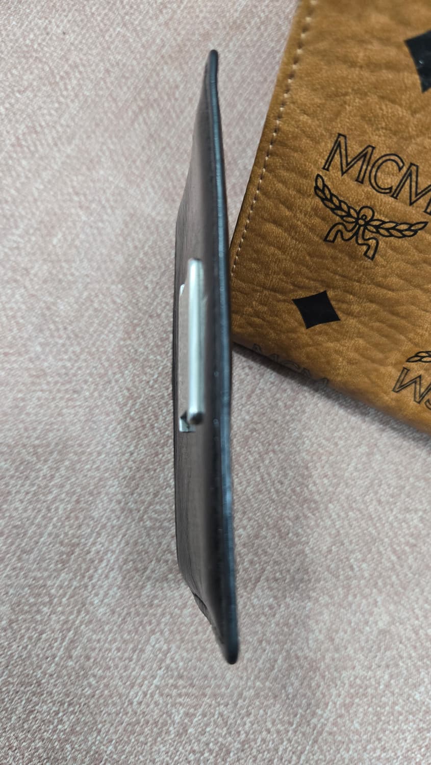 넘버링 1050- 크랙 레더 카드 홀더 블랙/실버 상품이미지5