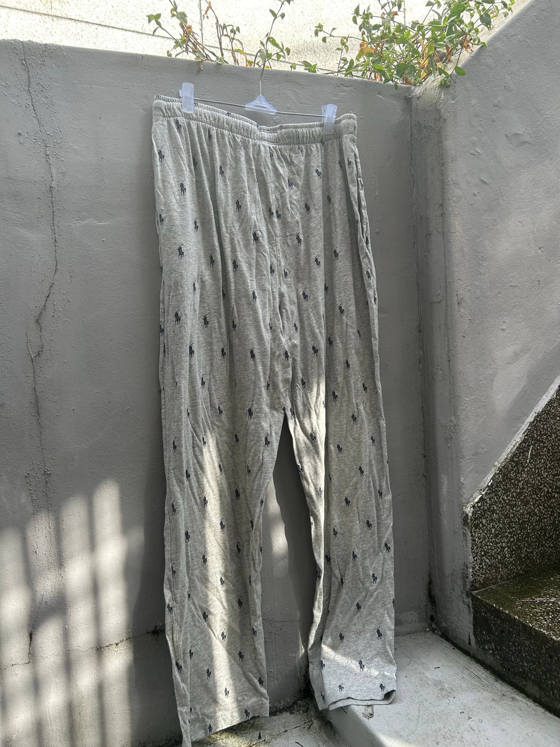 폴로 멀티 로고 포니 와이드 그레이 스웻팬츠 상품이미지1