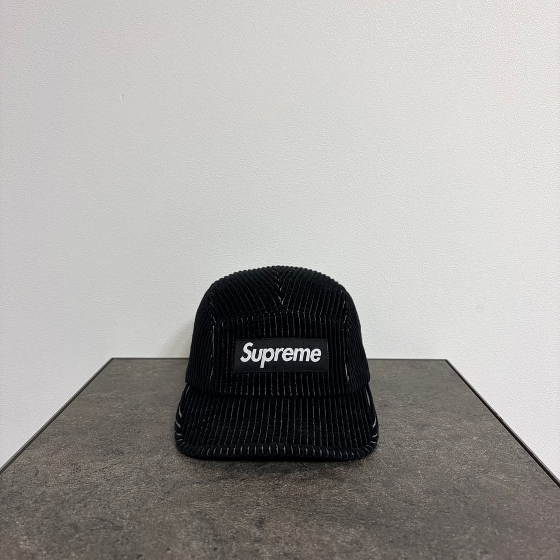 (OS) 슈프림 박스로고 캠프캡 모자 23SS 코듀로이 투톤 블랙 상품이미지1