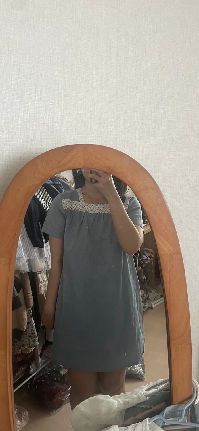 모리걸 빈티지 크로쉐 레이스 원피스 🩵🤍🎀 상품이미지4