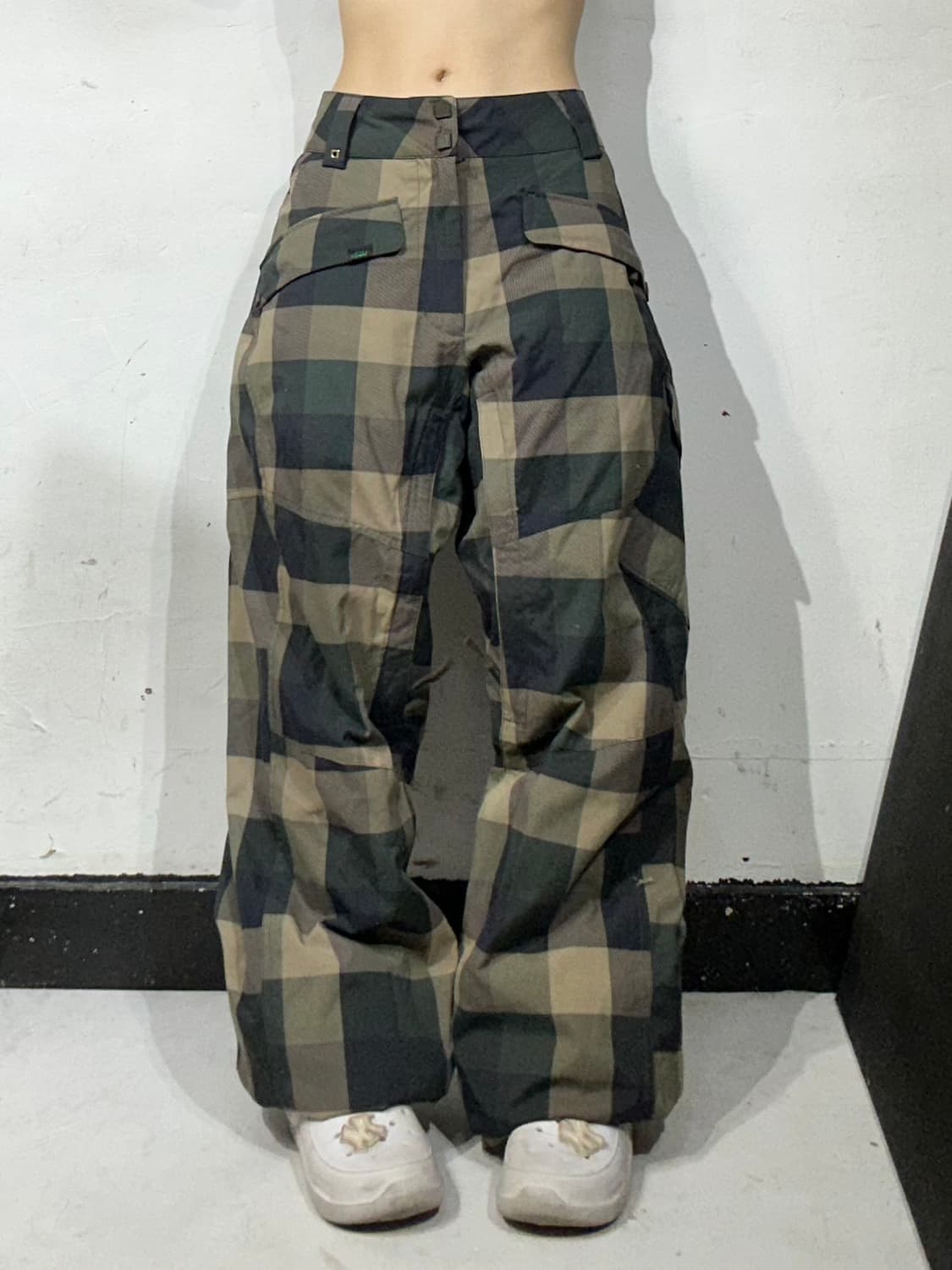 Vans 베이지 와이드 올드스쿨 체크 보드 팬츠 카고 바지 L 상품이미지2