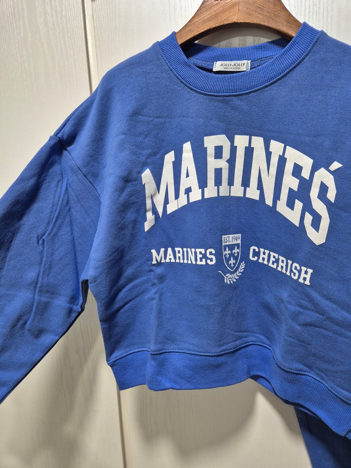 (새일)(새상품)졸리졸리 마린블루 크롭 맨투맨 상품이미지2