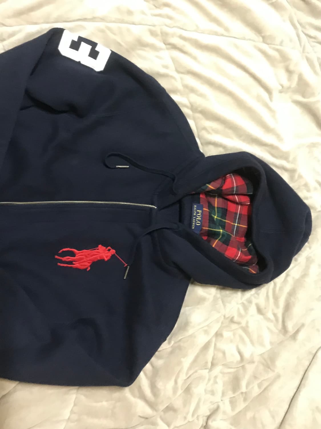 폴로 빅포니 후드집업(네이비,M)_상태좋음 상품이미지3