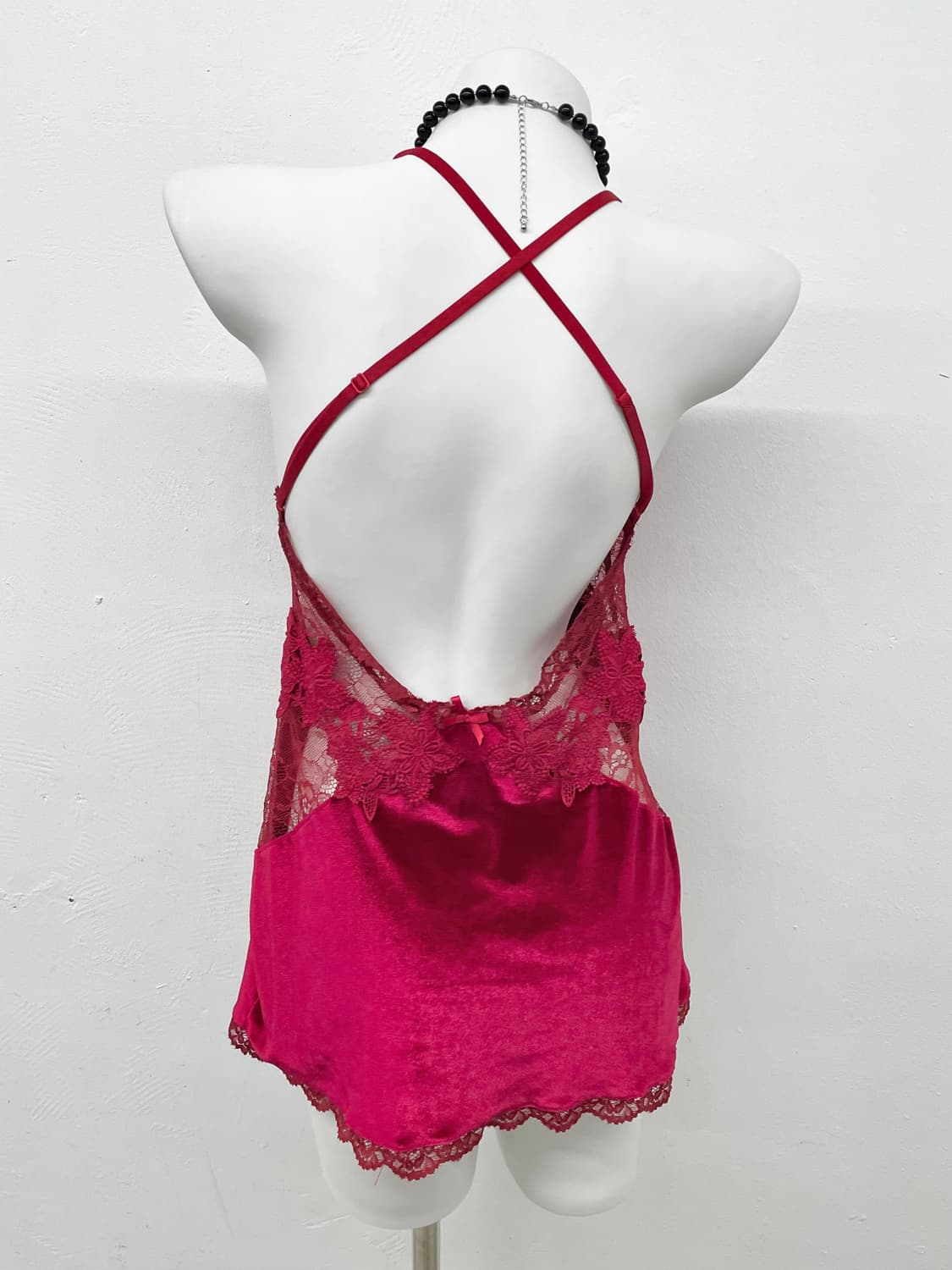 레드 레이스 벨벳 슬립 상품이미지7