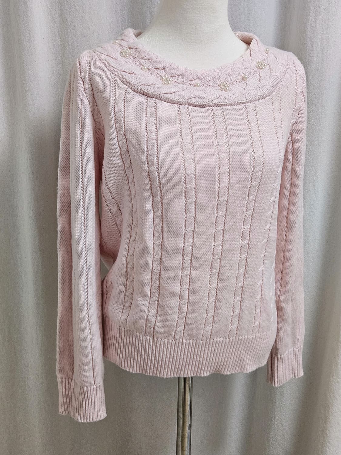 급전! 이번주만 할인히메갸루 달천깔 로걀 뽀용라벤더핑크 달천깔 진주 니트 상품이미지3